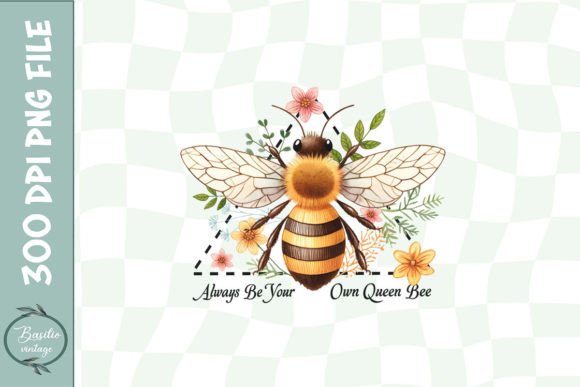 Always Be Your Own Queen Bee Floral PNG