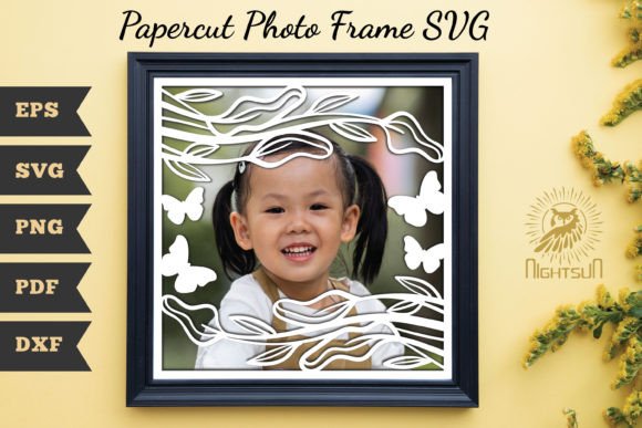 Beautiful Floral Photo Frame Papercut 5