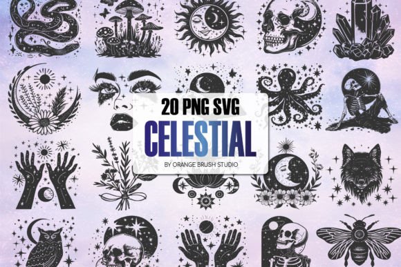 Celestial Moon SVG PNG Bundle