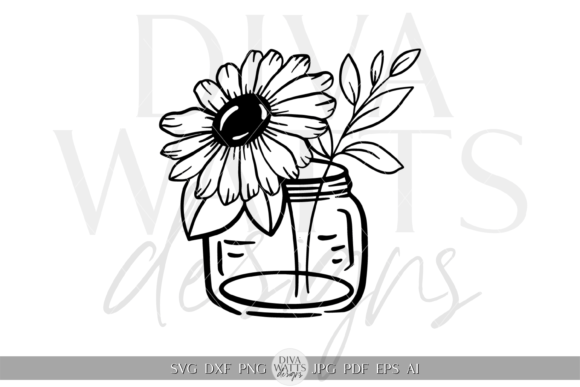 Contemporary Flower in Vase SVG