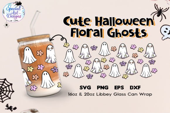Cute Holloween Floral Ghosts