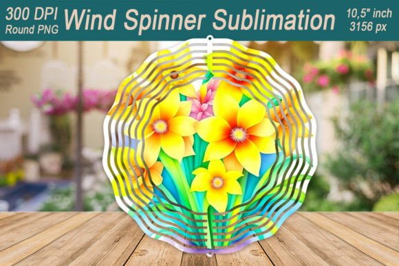 Daffodil Floral Wind Spinner Sublimation
