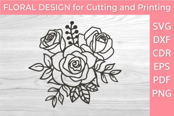 Elegant Rose Bouquet Outline SVG T-shirt