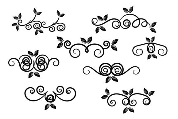 Floral Swirl Ornament Leaf Design