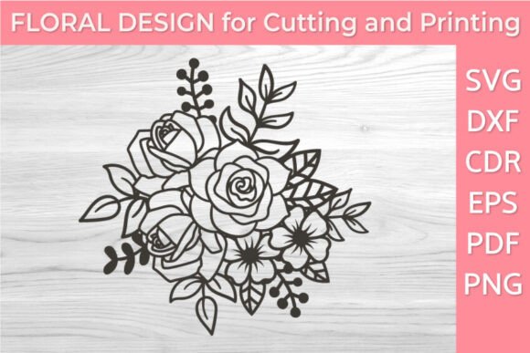 Intricate Rose Bouquet SVG Design PNG