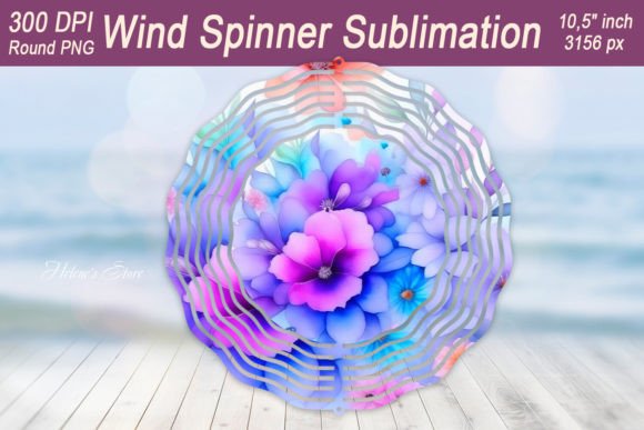 Purple Floral Wind Spinner Sublimation