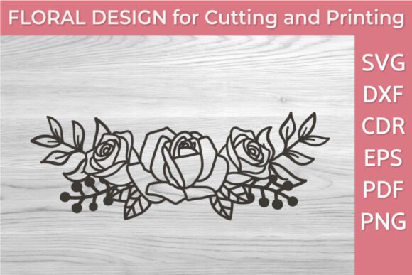 Romantic Rose Line Art Border SVG PNG