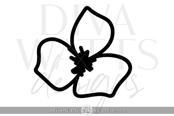 Three Petal Monochrome Flower SVG