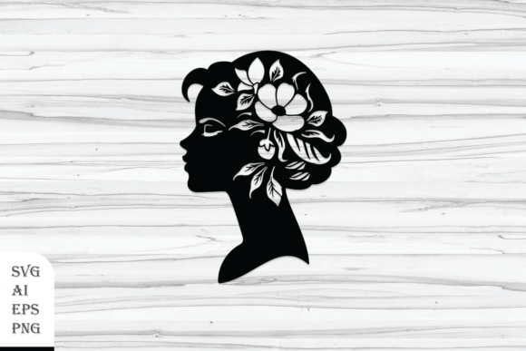 Vector Floral Woman Head Silhouette
