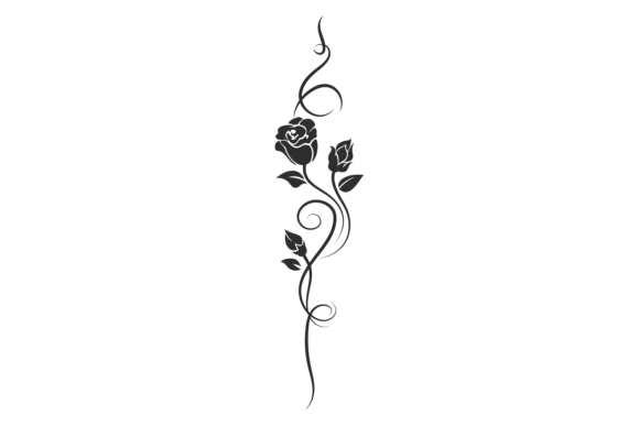 Vintage Floral Border. Swirly Rose Decor