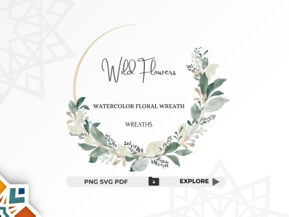 Watercolor Floral Wreaths - Wild Flowers